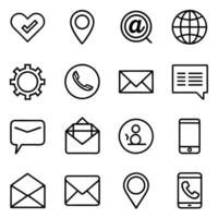 Contact Us icon set collection for websites and mobile applications vector
