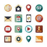 Contact Us icon set collection for websites and mobile applications vector