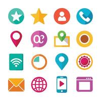 Contact Us icon set collection for websites and mobile applications vector