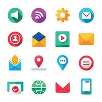 Contact Us icon set collection for websites and mobile applications vector