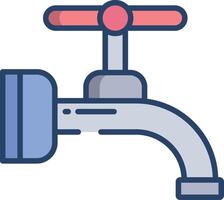 Faucet linear color illustration vector