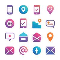 Contact Us icon set collection for websites and mobile applications vector