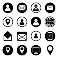 Contact Us icon set collection for websites and mobile applications vector