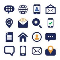 Contact Us icon set collection for websites and mobile applications vector