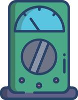 Voltmeter linear color illustration vector