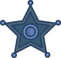 Sheriff linear color illustration vector