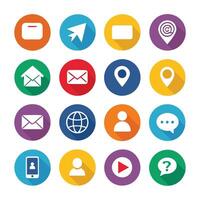 Contact Us icon set collection for websites and mobile applications vector