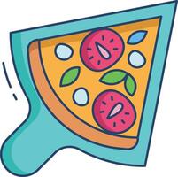 pizza linear color illustration vector