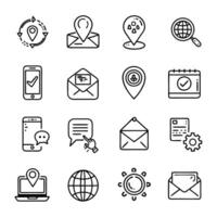 Contact Us icon set collection for websites and mobile applications vector