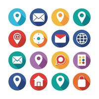 Contact Us icon set collection for websites and mobile applications vector