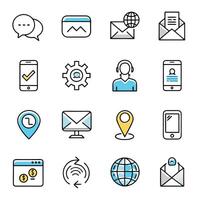 Contact Us icon set collection for websites and mobile applications vector