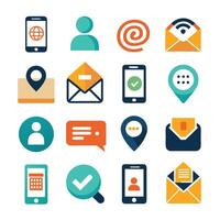 Contact Us icon set collection for websites and mobile applications vector