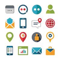 Contact Us icon set collection for websites and mobile applications vector