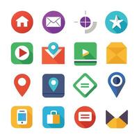 Contact Us icon set collection for websites and mobile applications vector