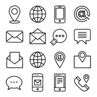 Contact Us icon set collection for websites and mobile applications vector