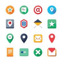 Contact Us icon set collection for websites and mobile applications vector