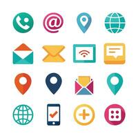 Contact Us icon set collection for websites and mobile applications vector