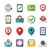 Contact Us icon set collection for websites and mobile applications vector