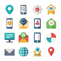 Contact Us icon set collection for websites and mobile applications vector