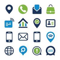 Contact Us icon set collection for websites and mobile applications vector