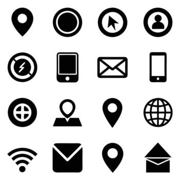 Contact Us icon set collection for websites and mobile applications vector