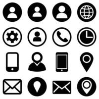 Contact Us icon set collection for websites and mobile applications vector