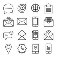 Contact Us icon set collection for websites and mobile applications vector