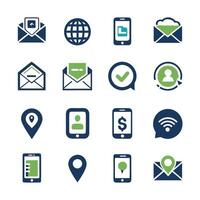 Contact Us icon set collection for websites and mobile applications vector