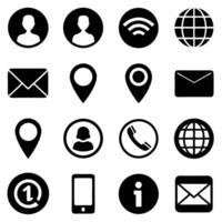 Contact Us icon set collection for websites and mobile applications vector