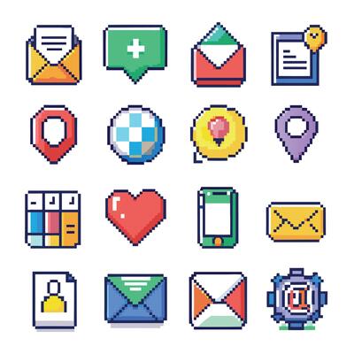 Contact Us icon set collection for websites and mobile applications