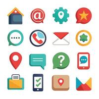 Contact Us icon set collection for websites and mobile applications vector