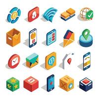Contact Us icon set collection for websites and mobile applications vector