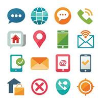 Contact Us icon set collection for websites and mobile applications vector