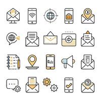 Contact Us icon set collection for websites and mobile applications vector