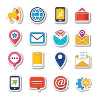 Contact Us icon set collection for websites and mobile applications vector