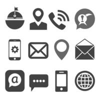 Contact Us icon set collection for websites and mobile applications vector