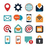 Contact Us icon set collection for websites and mobile applications vector
