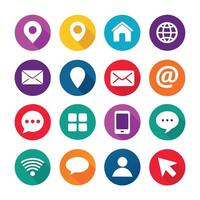 Contact Us icon set collection for websites and mobile applications vector