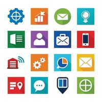 Contact Us icon set collection for websites and mobile applications vector