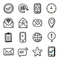 Contact Us icon set collection for websites and mobile applications vector