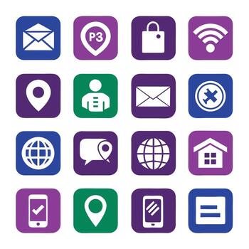 contacto nosotros icono conjunto colección para sitios web y móvil aplicaciones vector