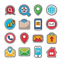 Contact Us icon set collection for websites and mobile applications vector
