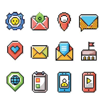 Contact Us icon set collection for websites and mobile applications
