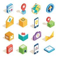 Contact Us icon set collection for websites and mobile applications vector