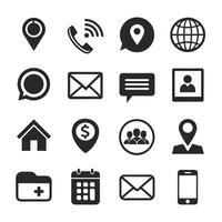 Contact Us icon set collection for websites and mobile applications vector
