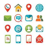Contact Us icon set collection for websites and mobile applications vector