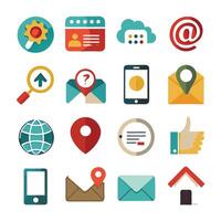 Contact Us icon set collection for websites and mobile applications vector