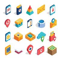 Contact Us icon set collection for websites and mobile applications vector