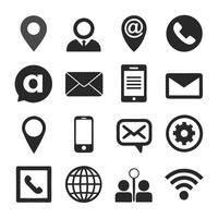 Contact Us icon set collection for websites and mobile applications vector