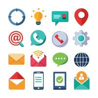 Contact Us icon set collection for websites and mobile applications vector